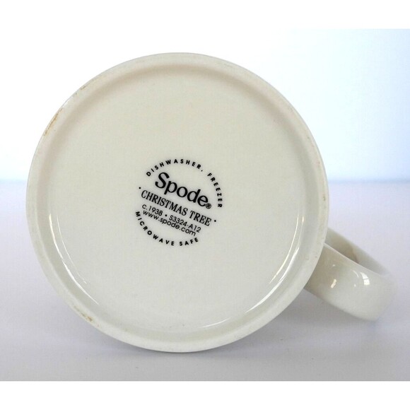 Spode Christmas Tree Holly Mug - Ivory Holiday Coffee Cup 1938 - S3324-A12 - Picture 6 of 7